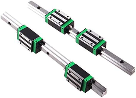Linear Guide Rail 2 X HGR 15-300mm Linear Slide Rail + 4 X Bearing Blocks Linear Guideway Rail for DIY CNC Routers Lathes Mills