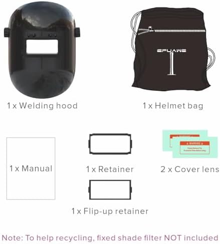 Tefuawe Black Flip Up Chopped Fiberglass Sugar Scoop Welding Helmet, Medium Cut top and Bottom Sugar Scoop Pipeline Welding Hood