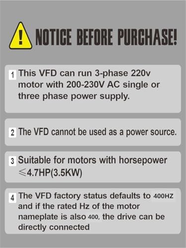 HUANYANG VFD Variable Frequency Drive 4kW 5HP 220V (HY04D023B)