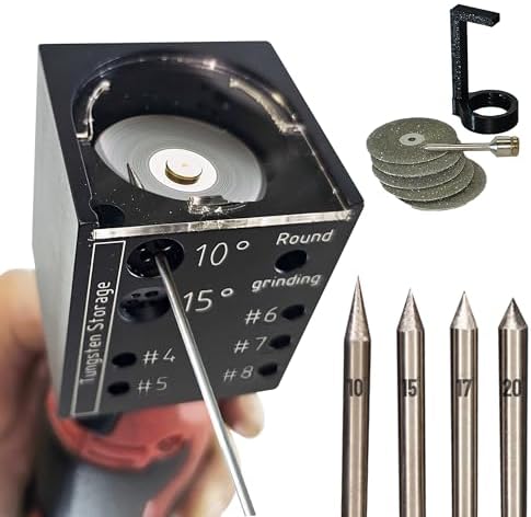 LMT Tungsten Grinder V4 Rotary Tool for TIG Welding - 4in1 that includes highly Precise Sharpener, Stick-Out Gauge, Cut-Off Slot, Round Grinding++. Sharpens 4Sizes & 4Angles. Designed in Norway!