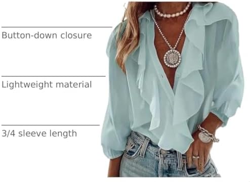 GORGLITTER Women's Ruffled Top Blouses Dressy Business Casual Outfits