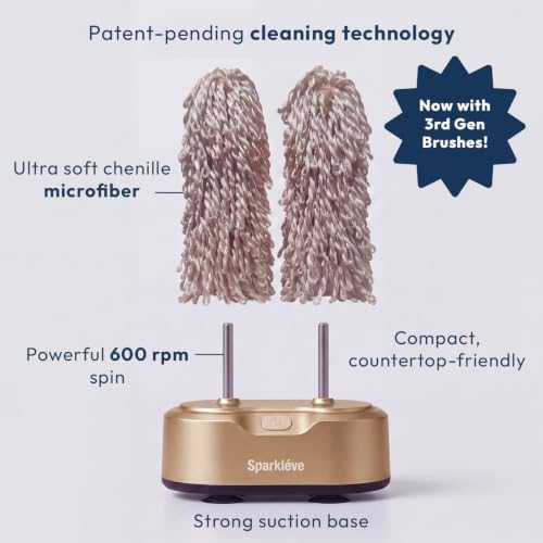 Home Glassware Polisher, World's First Affordable Spinning Glass Polisher, 600 RPM Dries, Polishes, All Glasses, Wine, Bar, Drinking, Wet Glass and Spin For Sparkling Glassware, Black, Classic Matte