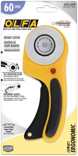 OLFA 60mm Ergonomic Squeeze-Handle Rotary Cutter (RTY-3/DX) - 12-Layer