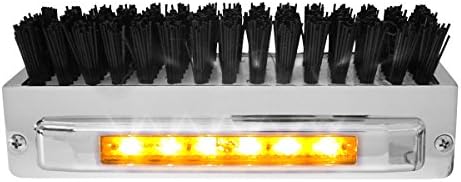 GG Grand General Chrome Aluminum 7-1/2" (L) x 2-5/8" (H) x 3" (D) Boot Caddies, Black Brush w/Amber/Amber LED