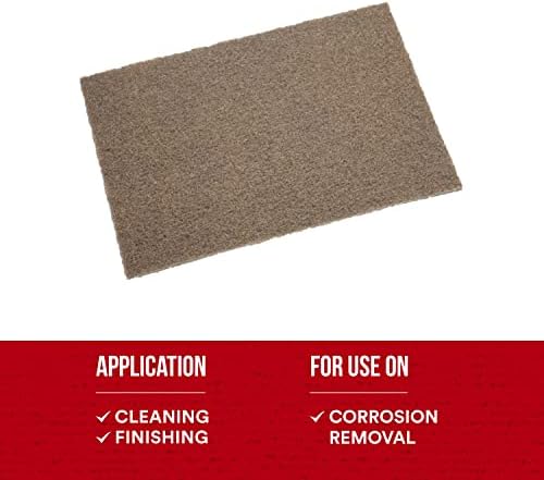 3M Scotch-Brite Heavy Duty Hand Pad 7440B, 6 in x 9 in, Pack of 40, Hand Sanding Pad - Metal Deburring and Finishing Pad - Coating and Corrosion Removal