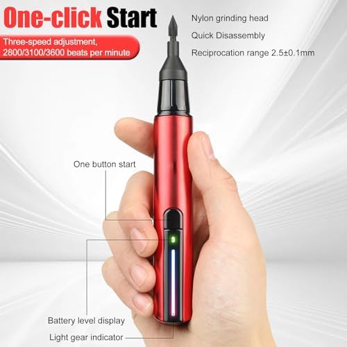 Reciprocating Sander USB Quick Charging Electric Sanding Pen with 8pcs Sanding Head 3 Gears Adjustable Mini Pen Sander Tool Portable Polishing Machine for Small Sandings Precision Polishing DIY