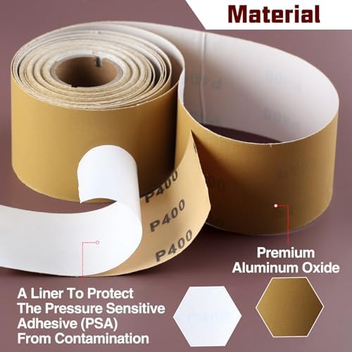 SPEEDWOX 400 Grit Sandpaper Roll Self Adhesive, 2-3/4"x10YD PSA for Wood