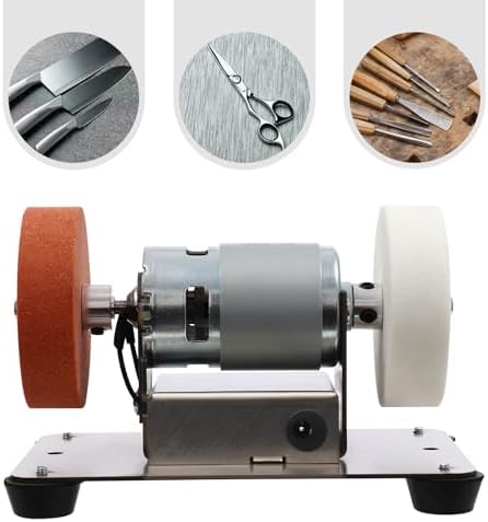 Mini Belt Sander Electric Benchtop Sander 96W Bench Grinder Sanding Machine Handcraft System Bench Grinder Polisher 7 Adjustable for DIY Craft Wood Stained Glass Jewelry Making