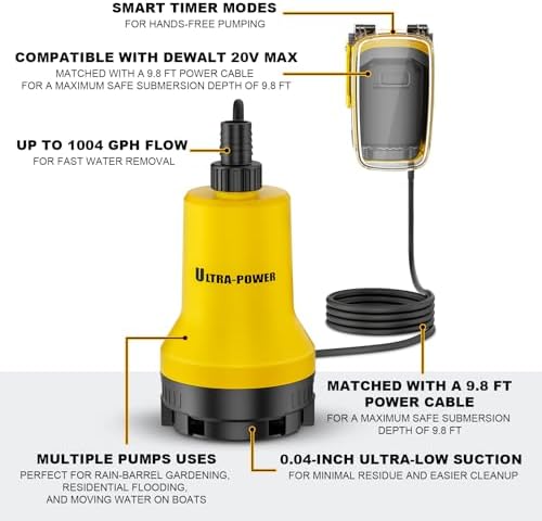 Cordless Submersible Water Pump for DeWALT 20V MAX (Bare Tool)