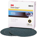 3M Green Corps Hookit Sanding Discs, 00513, No Hole, 6 in, 60+ Grade