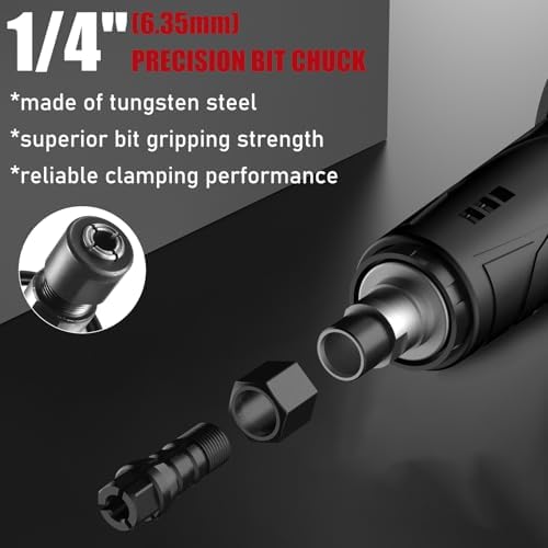 AOBEN Power Die Grinder Tool with 6 Speed Control Max 30000RPM, Electric Straight Grinder Tool with 1/4" Collet, Heavy-Duty for Metal Grinding, Polishing, Welding Repair