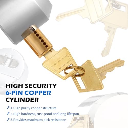 Trailer Lock 3 Pack Keyed, Trailer Door Puck Lock with Work Gloves, 6061 Aluminum Hidden Shackle Hockey Puck Locks for Enclosed Trailers, Trucks, Vans, Sheds, Gates, w/6 Keys