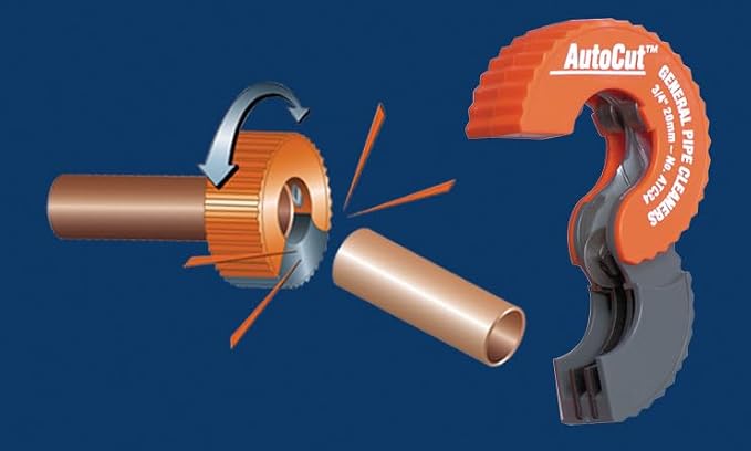 General Pipe Cleaners ATC-2PK AutoCut 2-Piece Copper Tubing Cutter Kit (1/2" & 3/4" Cutters)