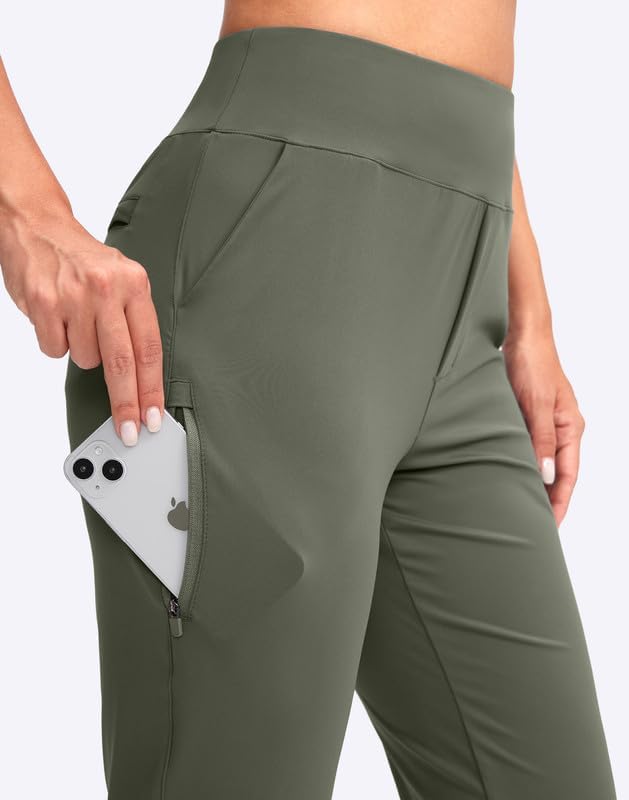 YYV Women's Golf Pants High Waist Stretch Ankle Pants with Pockets