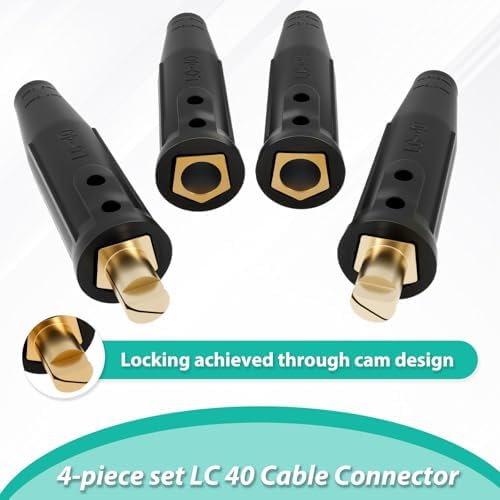 4Pcs LC-40 Welding Lead Connectors, 350A Cable Connectors for 1/0-2/0 Cable