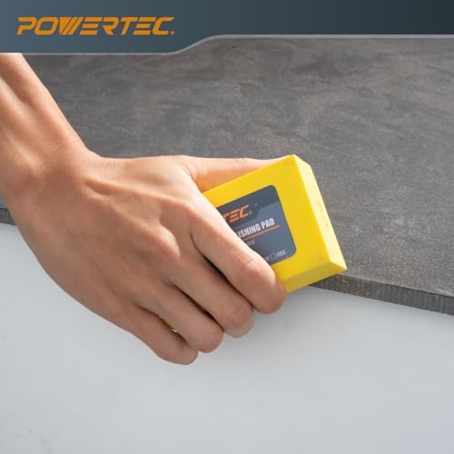 POWERTEC 72305 Diamond Hand Polishing Pads 2Pack, 60 & 200 Grits, Diamond Sanding Block for Polishing and Grinding Porcelain, Ceramic Tile, Glass, Granite, Stone, Wood & Metal