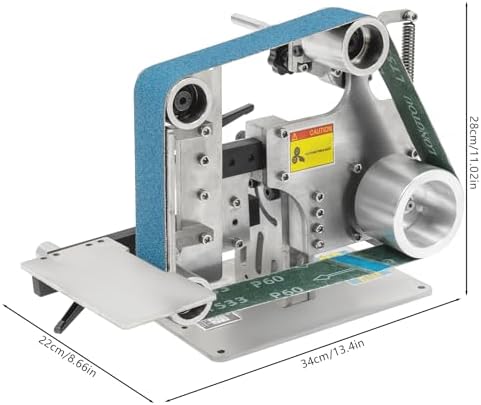 2 x 36 Inch Belt Sander Grinder, 0.75KW 110V Bench Mount Grinder, 0-5000 RPM Adjustable Variable Speed Belt Sander with 60 & 800 Grit Belts for Metal, Wood, Knife Making