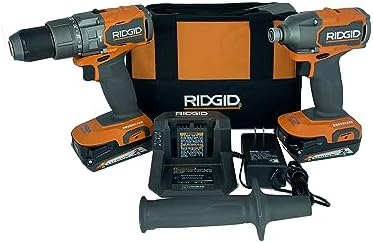 RIDGID 18V Brushless Drill/Driver and 3-Speed Impact Driver Kit with (2) 2.0 Ah Batteries and Charger(R92091SB3)