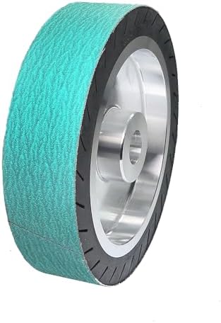8 x 2 inch Rubber Expansion Centrifugal Wheel Working with Zirconia/Non-Woven Nylon Sanding Bands (Zirconia Belts 4 pcs Mix)