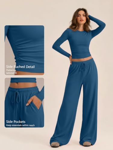Trendy Queen Women's 2 Piece 2026 Fall Fashion Lounge Set with Pockets