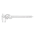 Starrett Dial Caliper with Adjustable Bezel and Fitted Case - White Face, 0-8" Range, -0.001" Accuracy, .001" Graduation - 3202-8