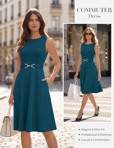 GRACE KARIN Work Business Midi Flowy Sleeveless Dresses for Women