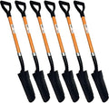 Ashman Drain Spade Teeth Shovel (6 Pack) - 48 Inches Long Handle Spade with D Handle Grip - Durable Handle with a Thick Metal Blade - Multipurpose Premium Quality Orange Shovel.