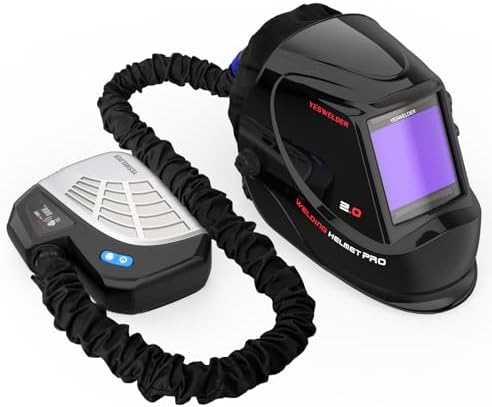 YESWELDER Powered Air Purifying Respirator Auto Darkening Welding Helmet LYG-M800H Welder Hood