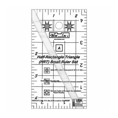 Bloc Loc~Half Rectangle Triangle Mini 2-1 Acrylic Ruler