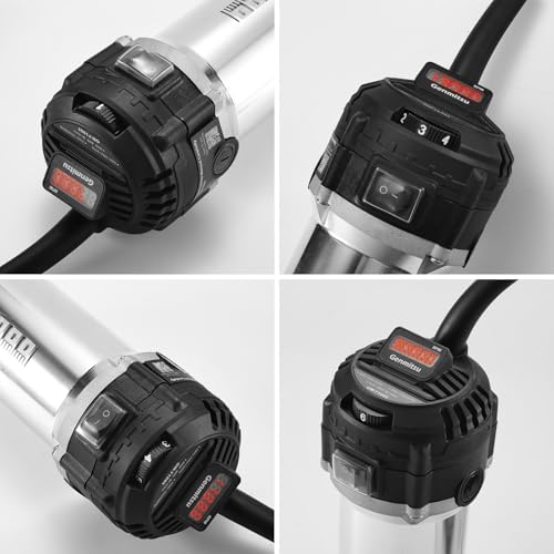 Genmitsu 710W CNC Compact Router 65mm Diameter, Spindle Motor with LCD Digital Display 6 Adjustable Speeds, 1/8” ER11 Collet, 4 Carbon Brushes, for CNC Milling Machine