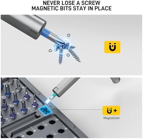 42 in 1 Magnetic Ratcheting Screwdriver Set with Storage Case & Multi Bits | T Handle Allen Wrench Set, S2 Steel Bits Perfect for computer, Eyeglass, Bicycle, Watch, Furniture, and DIY Repair.