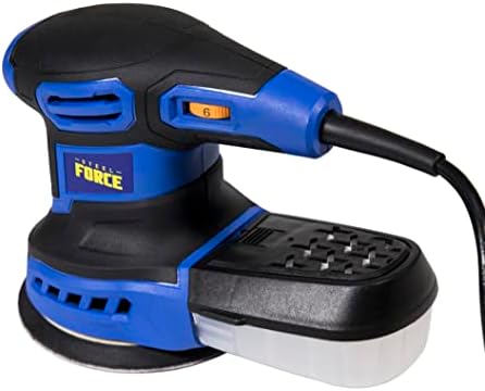 Steel Force PRS5360 5-inch 3.0A Random Orbit Sander with 8Pcs Sandpapers, 6 Variable Speed 6000-13000RPM and High-Performance Dust Collection System for Woodworking