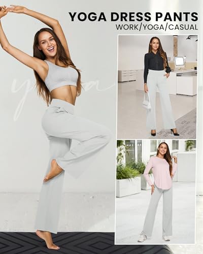 G4Free Yoga Pants for Women Wide Leg Pants with Pockets High Waisted
