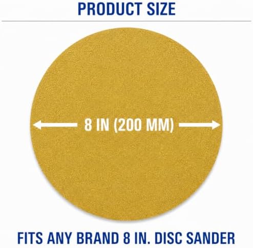 STARCKE 8 Inch No Hole Hook and Loop Grip Sanding Discs 25 Pack 80 Grit