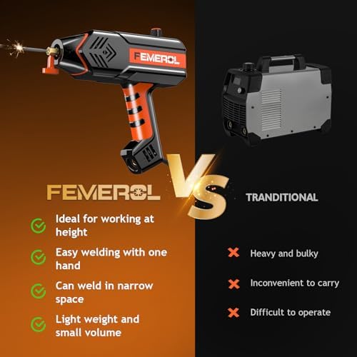 FEMEROL Handheld Welder, Portable Welding Machine 110V with Auto Darkening Goggles, 120A IGBT Inverter Portable ARC Welder Gun, Fits for 3/32" Wire Rods