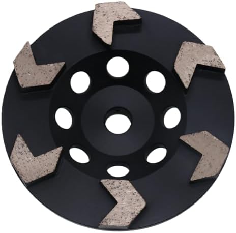 High Performance Diamond Grinding Cup Wheel, 5’’ Aggressive Arrow Segment Grinding Wheel for Concrete Thin Epoxy Coating Removal, 5/8"-11 Arbor, 30/40 Grit, 6 Segments