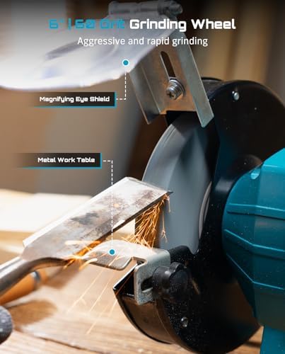SEESII bench Grinder and Belt Sander Combo: 2"x27" Belt + 6" Disc, 2.5A Motor, 2-In-1 Benchtop Sander for Woodworking, Metal Grinding, with Quick-Release System and Sturdy Base