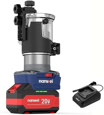 NANWEI Router Tool, Cordless Router for Woodworking with 6.0Ah Battery, Wood Router for DIY & Professional Use