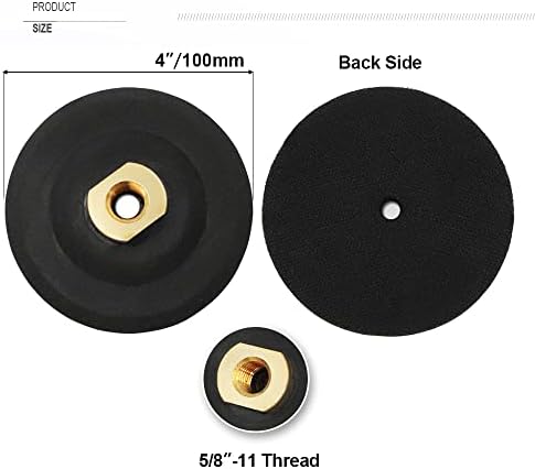 SHDIATOOL 4 Inch Backer Pad or Backing Pad of Rubber Body with 5/8-Inch-11 Thread for Diamond Pads(2-Pack)