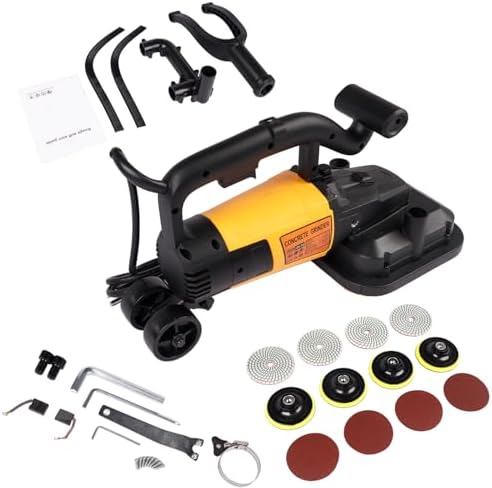 4-Head Electric Diamond Polisher Machine, 3800W Concrete Grinder Set, 6000RPM Concrete Surface Planer Floor Grinder for Grinding Concrete Cement Marble Granite