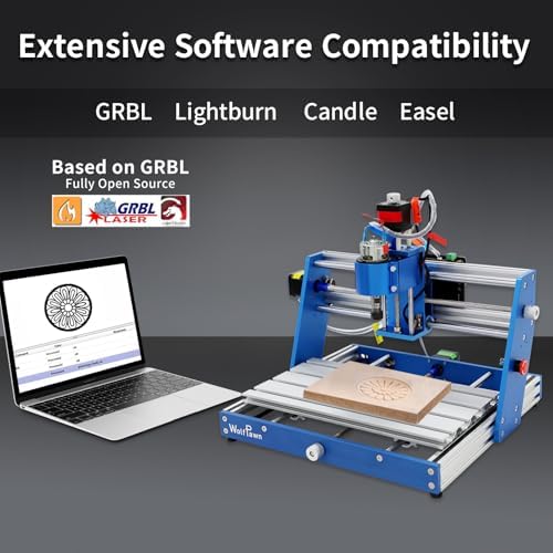 3018 CNC Machine All-Metal CNC Router Machine, with Emergency-Stop 3 Axis Plastic Acrylic PCB PVC Wood Carving Milling Engraving Machine, XYZ Working Area 300x180x60mm (Offline Controller)