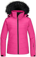 Skieer Women's Ski Jacket Waterproof Warm Puffer Thick Hooded Winter Coat