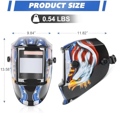 Welding Helmet True Color Auto Darkening Hood for TIG MIG ARC Welder Mask with Adjustable Shade Range 4/5-9/9-13…