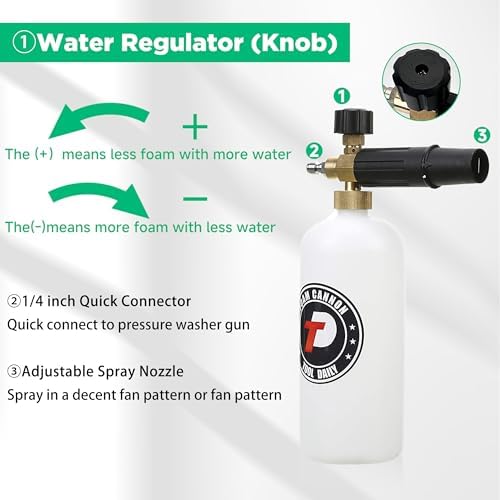 Tool Daily Short Pressure Washer Gun with Foam Cannon, Car Wash Soap 64 Oz