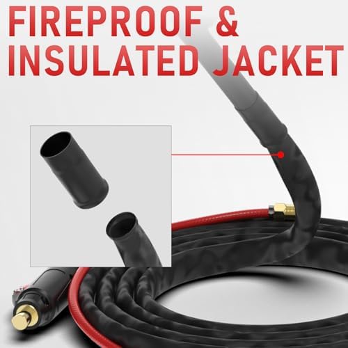 YESWELDER TIG Torch, TIG Welding Torch WP-17V 13 ft 150A 35-50mm² Air