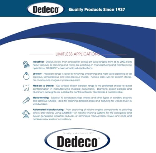 Dedeco Sunburst Radial Bristle Disc 1 Pack - 8" Straight - Blue 400 Grit (Fine) - Aluminum Oxide for Polishing & Finishing