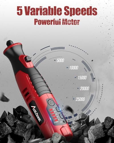 AVID POWER 8V Cordless Rotary Tool 5 Speeds Dog Nail Grinder 4 LED Lights