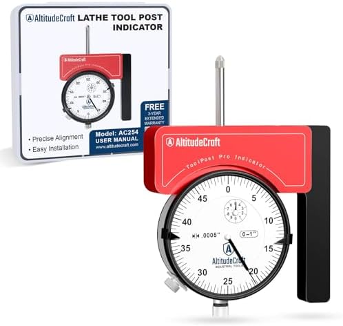 Lathe Tool Post Indicator Holder with .0005″ Dial Indicator