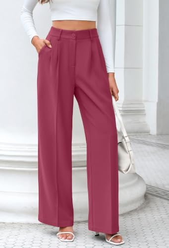 FUNYYZO Wide Leg Dress Pants for Women Work Slacks Business Casual Outfits