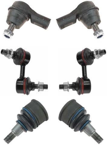 TRQ Front Steering and Suspension Kit Ball Joints Tie Rods Sway Bar Links